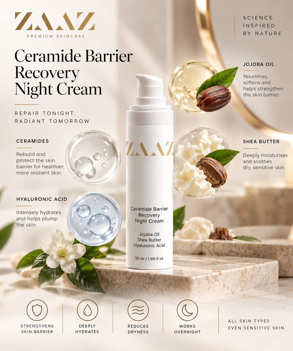 ZAAZ Ceramide Barrier Recovery Nachtcreme